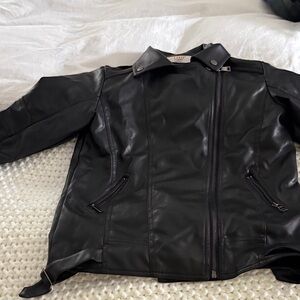 Kids Black Faux Leather Jacket